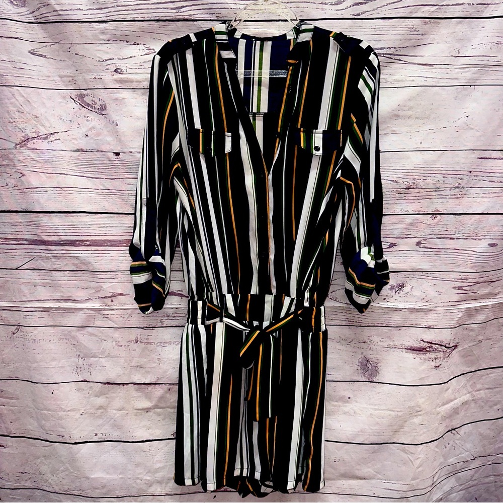 Miss Avenue Woman's Belted Shorts Romper Size Large